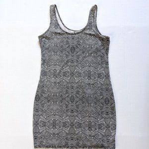 Mossimo Tropical Black and White Print Dress Small